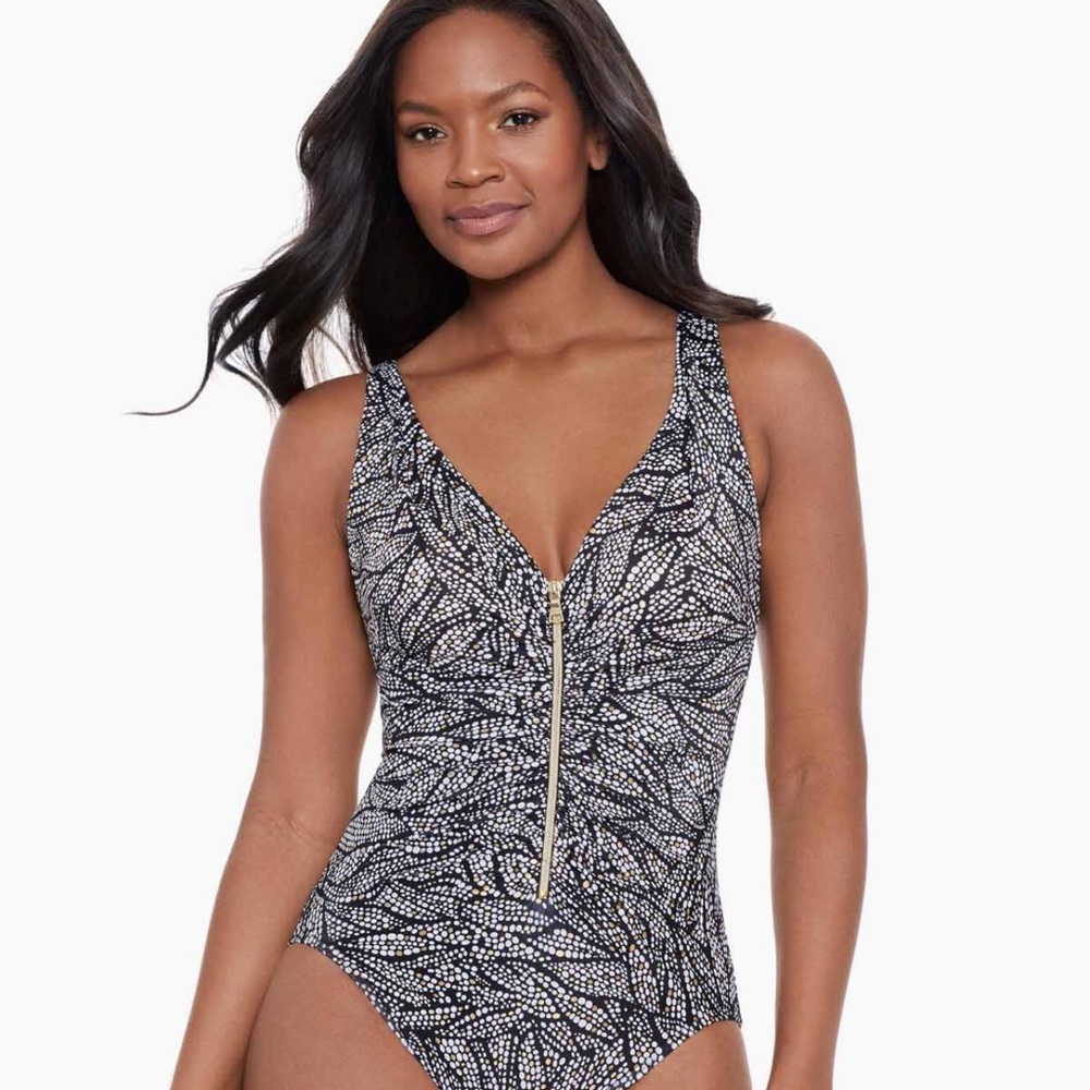 Miraclesuit Black and White One Piece Swimsuit